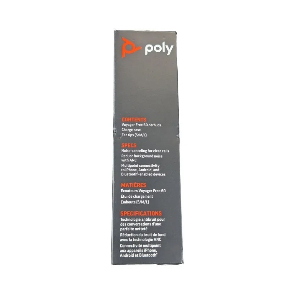 Pp7N Poly Voyager Free 60 Wireless Earbuds & Charging Case Mobile Audio Blk NEW